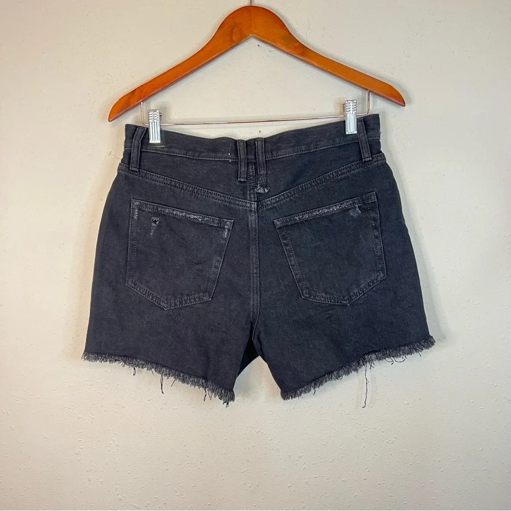 Free People Makai Women’s High Rise Cut Off Black Denim Shorts Size 28 NWT